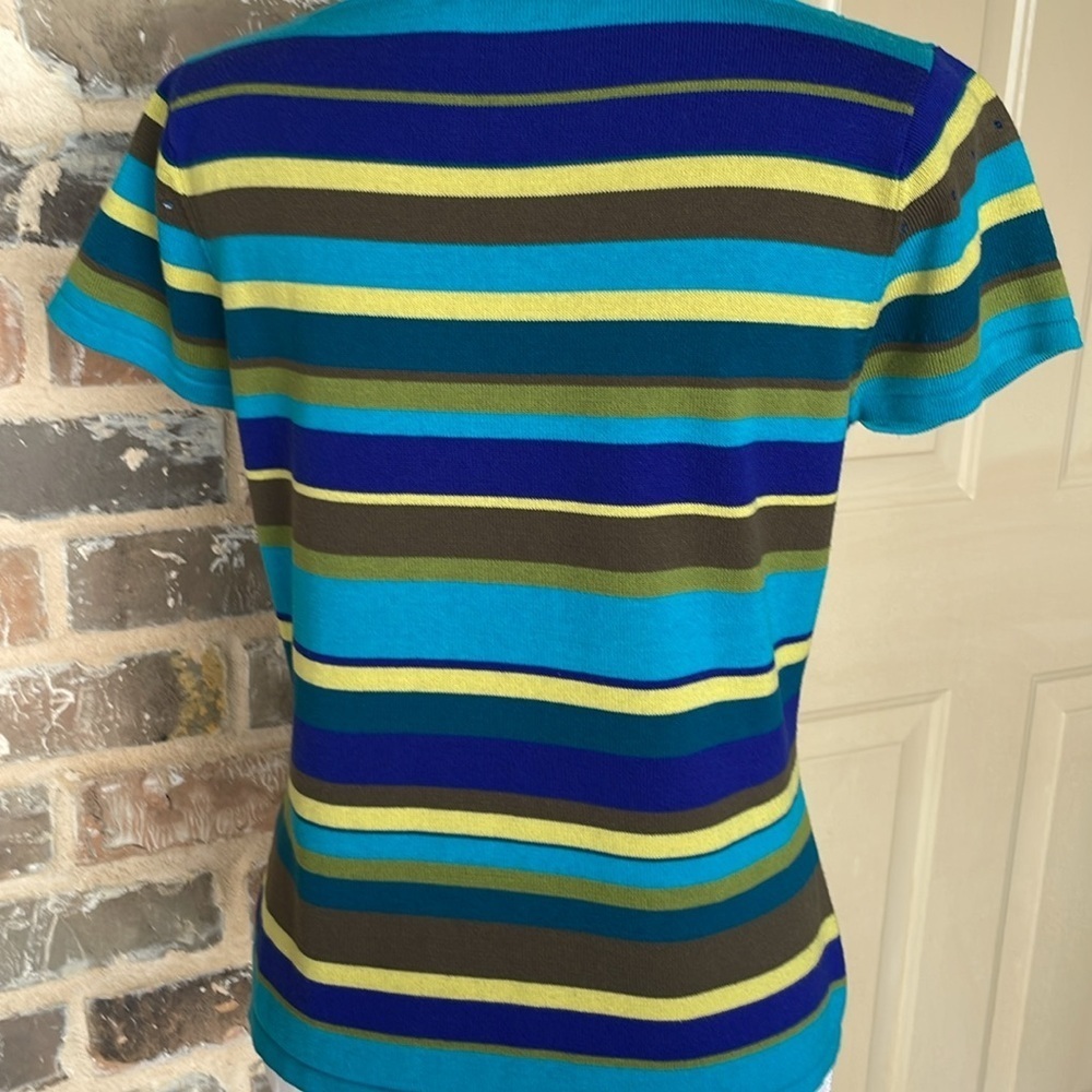 Uniform x John Paul Richard Multi Stripe Top Jewel Tone Y2K - Picture 3 of 6